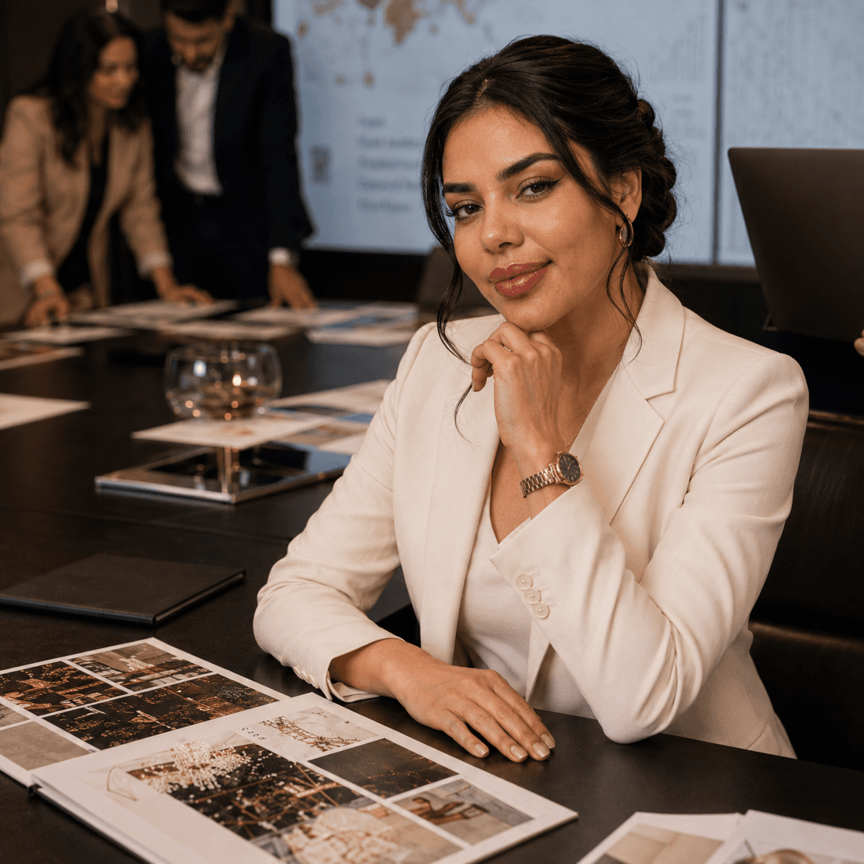 A creative direction table where an experience is being defined.